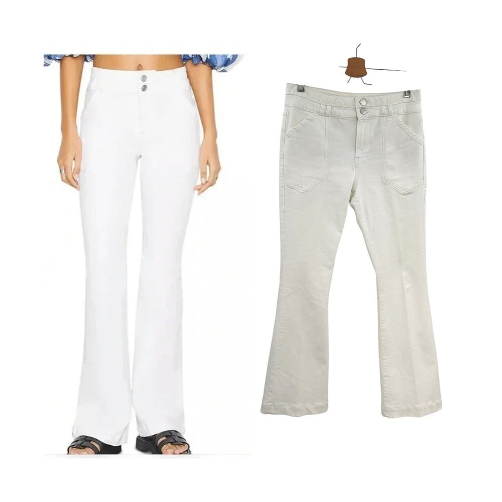 FRAME Double Button Pocket Flare Jeans High Rise Bootcut White Size 29